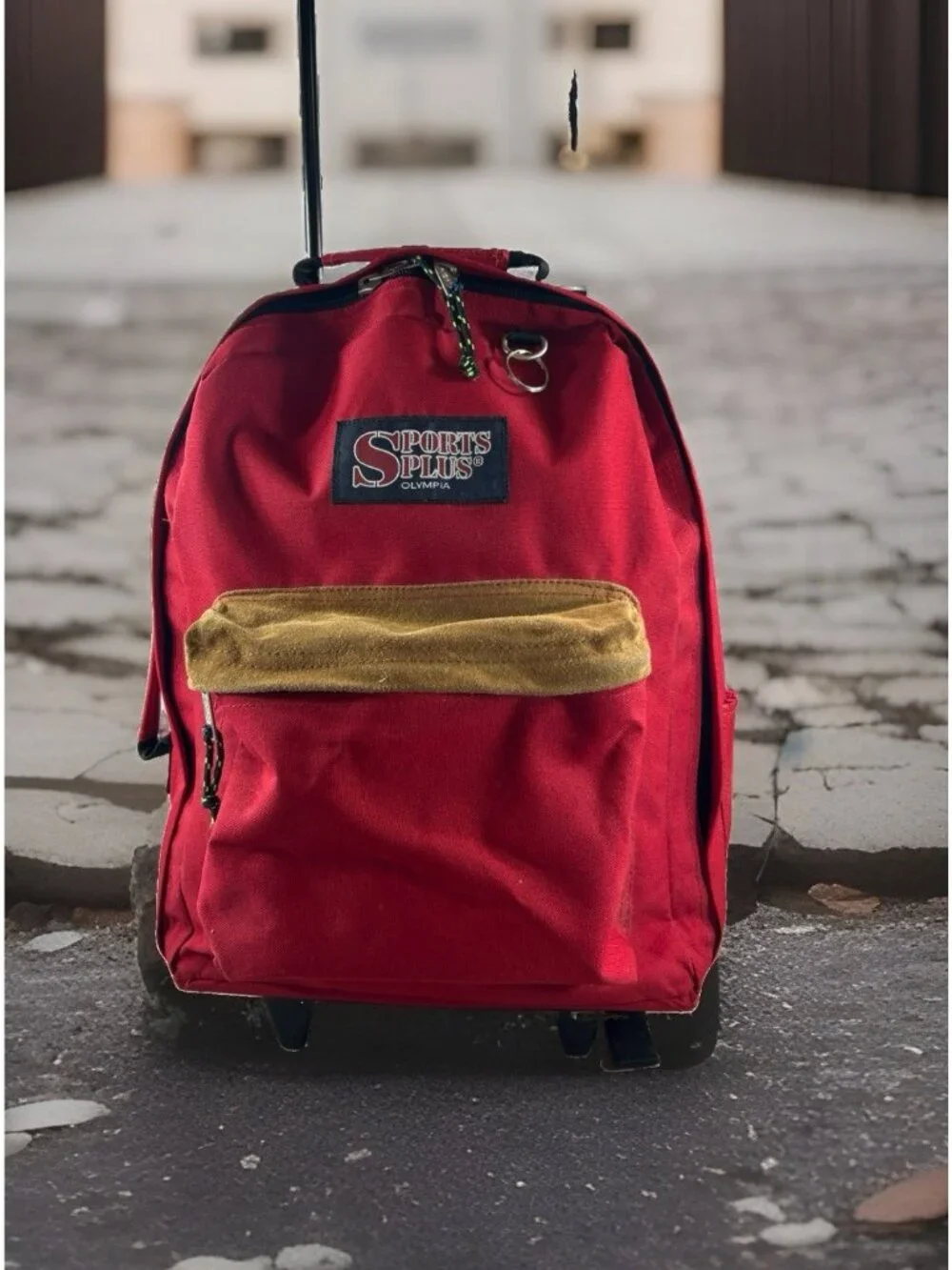 Sports Plus Olympia Red Rolling Backpack Wheeled Travel Carry-on Bag luggage
